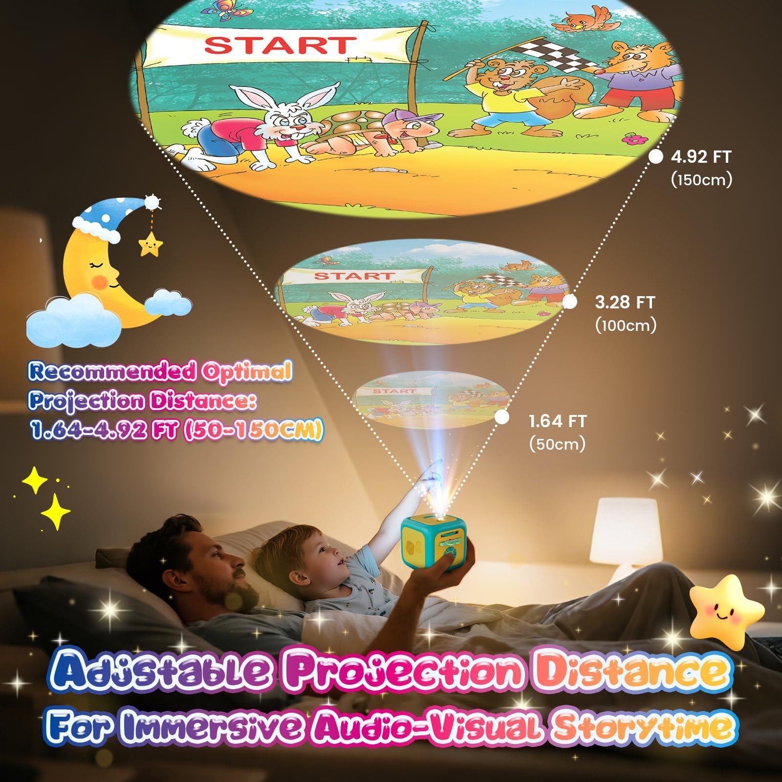 Vmiya Kids Story Projector for Toddlers, Dream Machine Small, Yellow