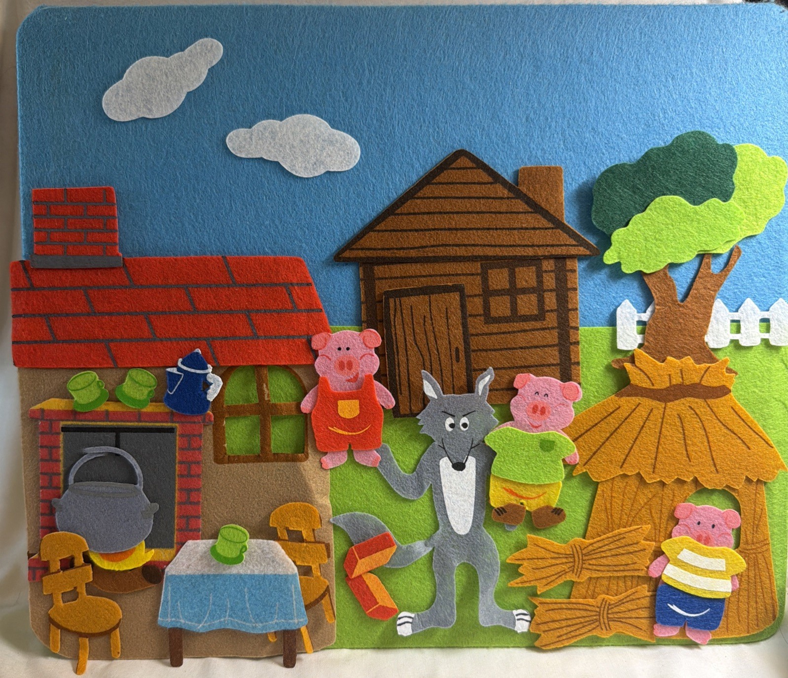 Felt Creations Hurricane Toys THREE PIGS Storyboard 43 Pieces