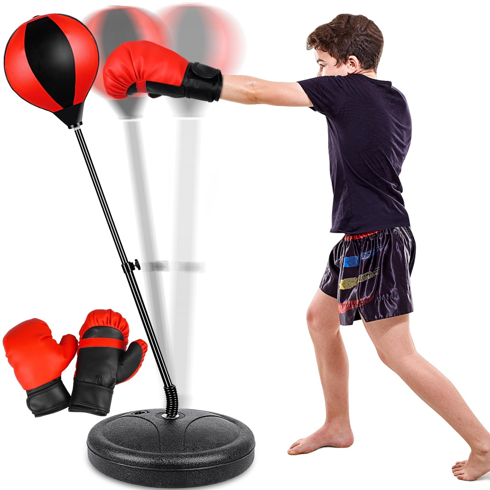 Punching Bag for Ages 3 4 5 6 7 8+ Years Old Kids, Boxing Bag Set Toy with Bo…