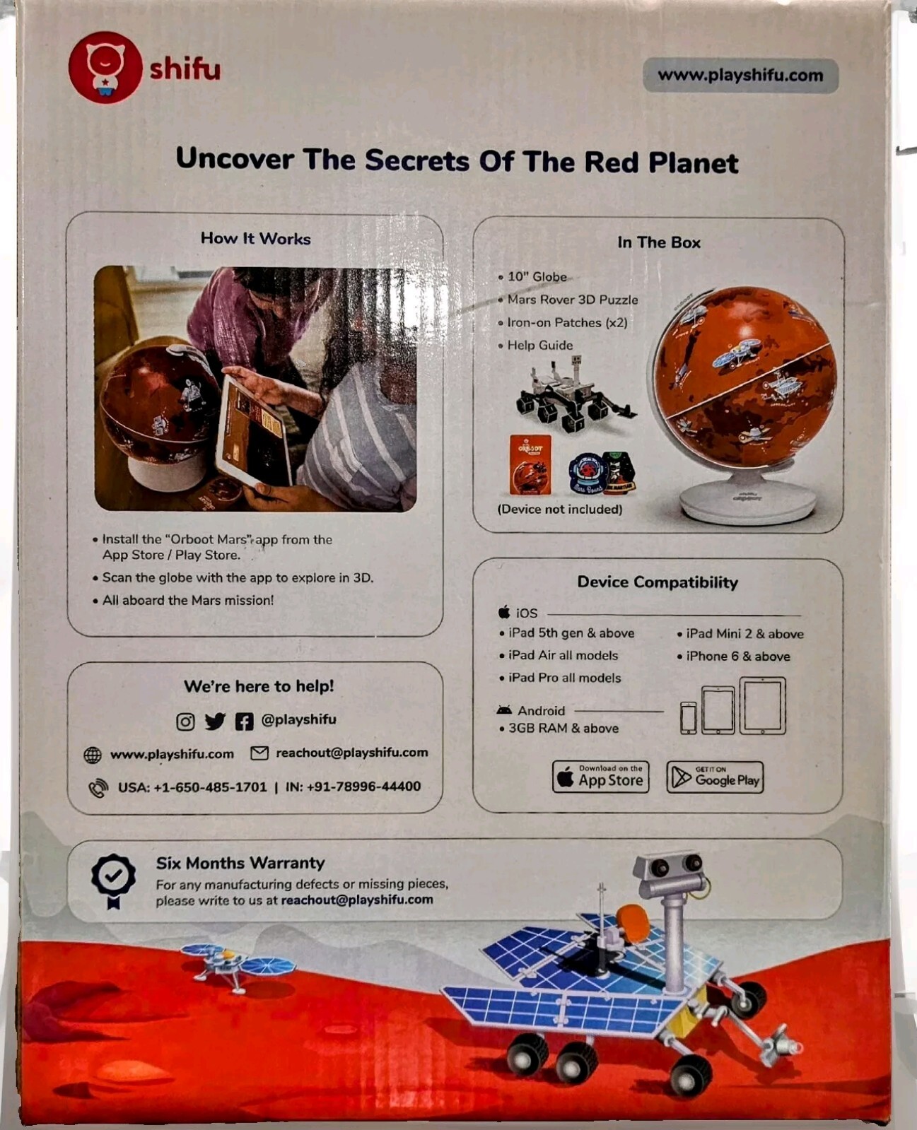 Educational – Shifu Orboot Mars [App Based] Interactive AR Globe for Planet Mars