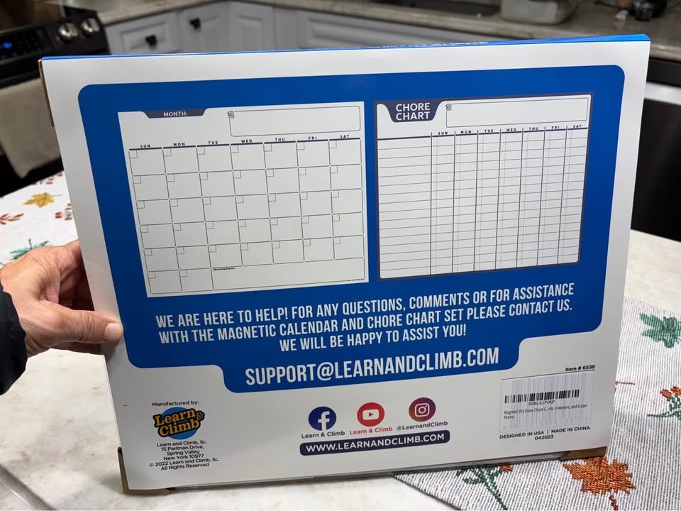 Magnetic Calendar and Chore Chart Set – includes 6 markers!