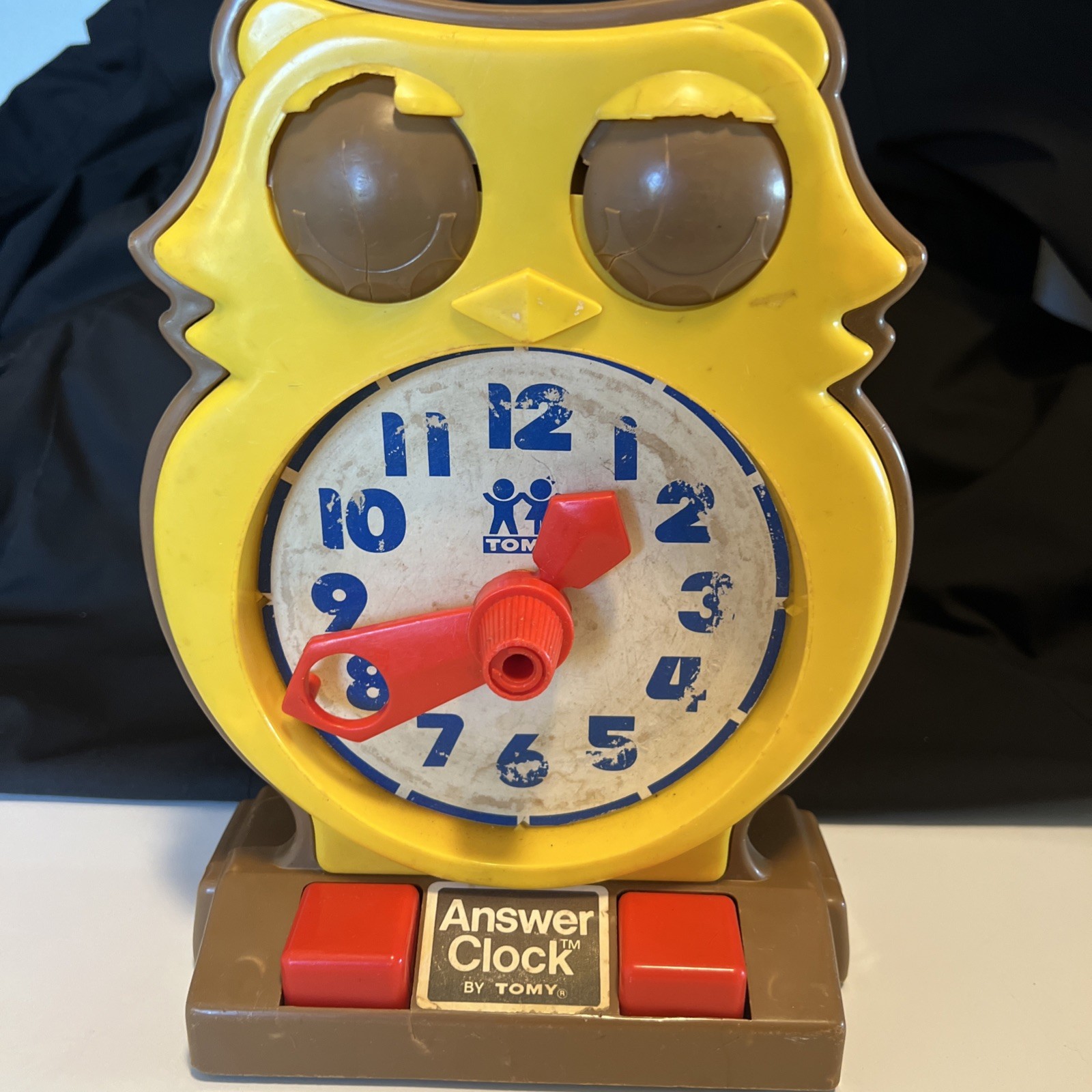 Vintage Tomy Owl Answer Clock 1975 Education Toy Works