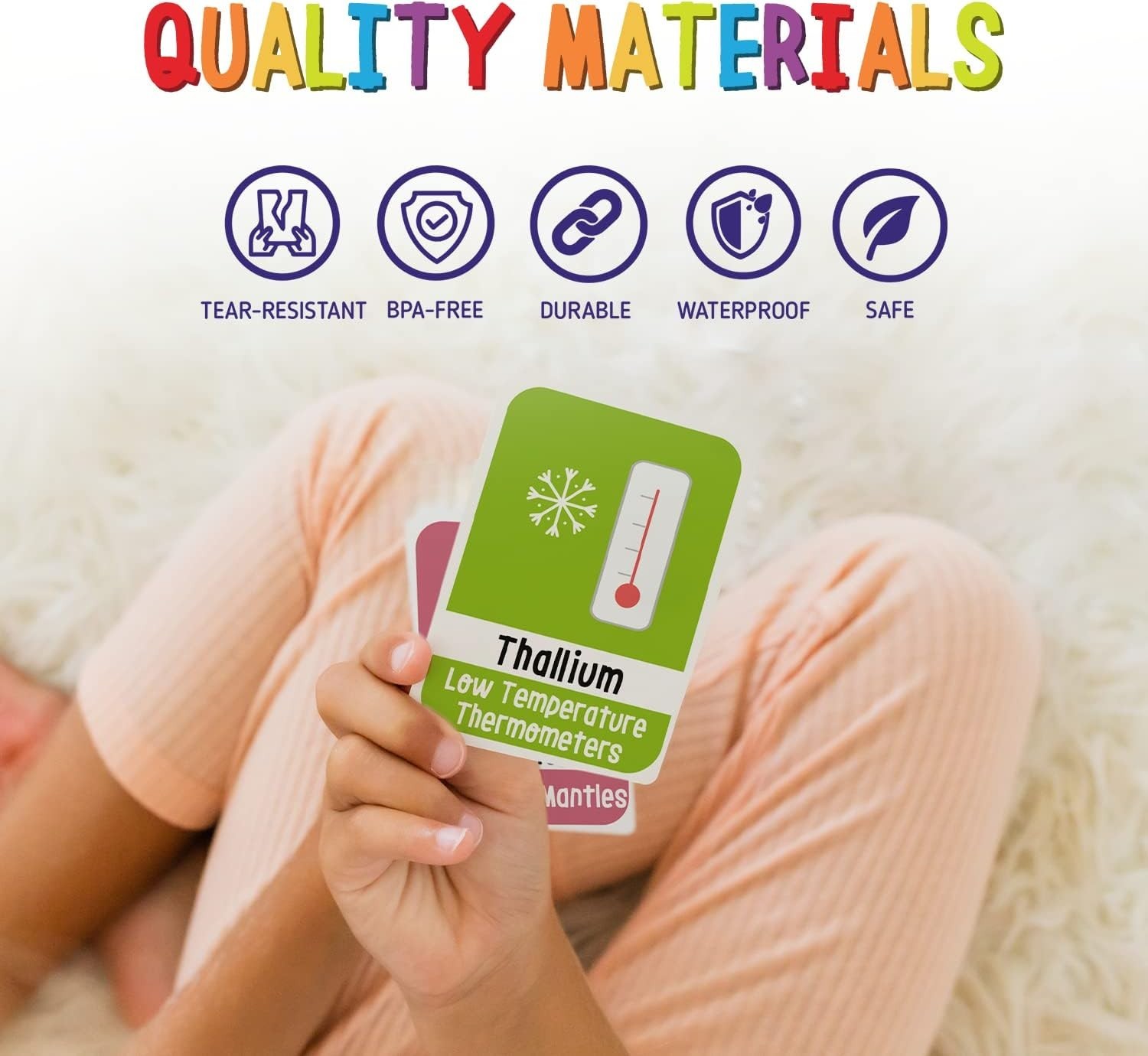 118 Laminated Multicolor Periodic Table Flashcards – Fun Chemistry Tool for Kids