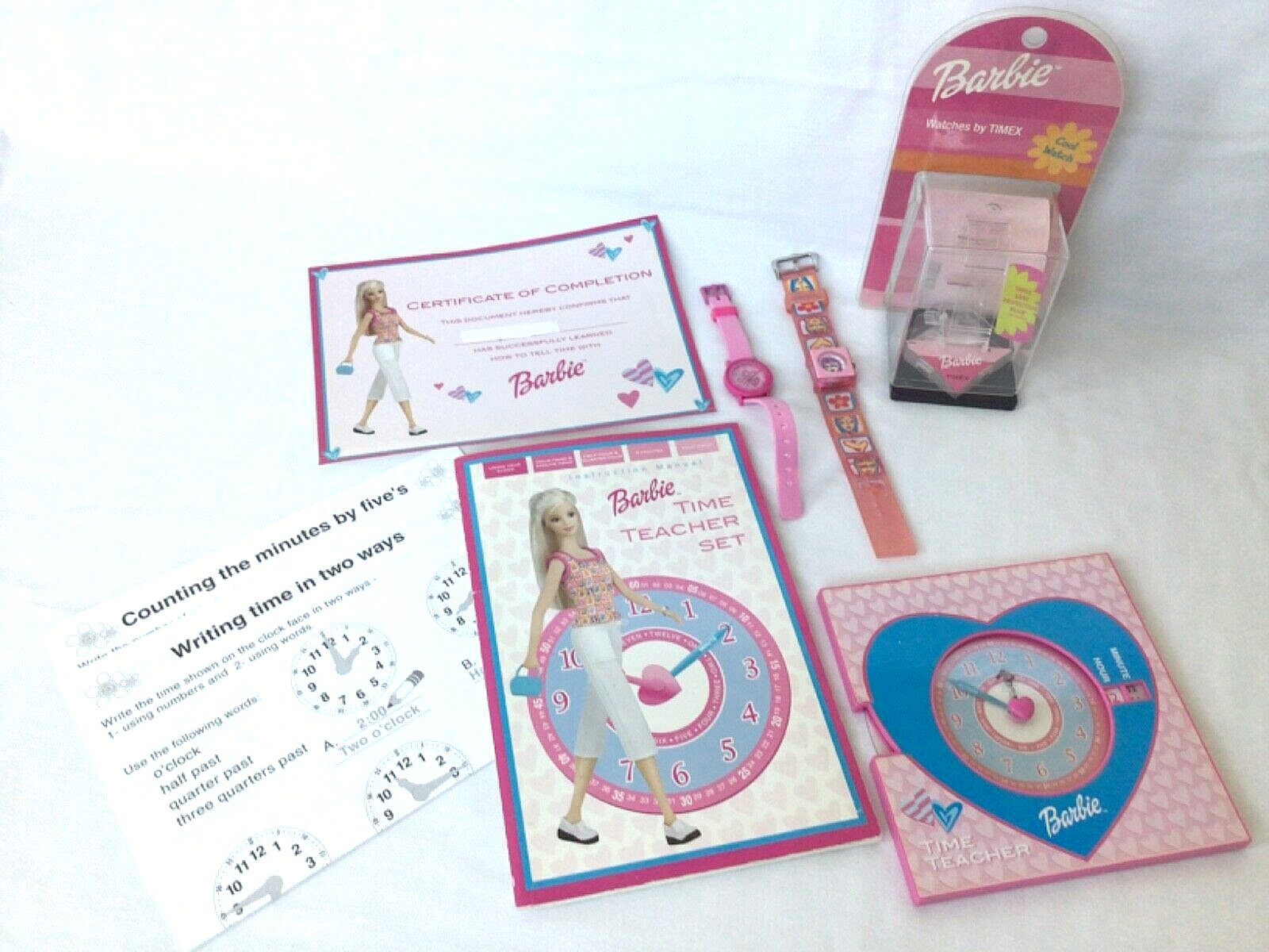 Barbie Telling Time Teacher Learning Material Book Clock & Watches Mattel