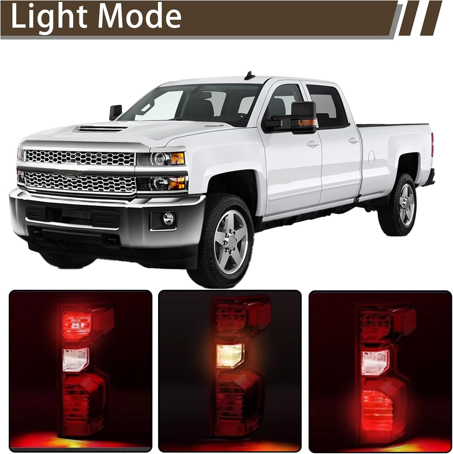 Tail Light Assembly Compatible With 2019-2024 Chevy Silverado 1500 2500HD 3500HD