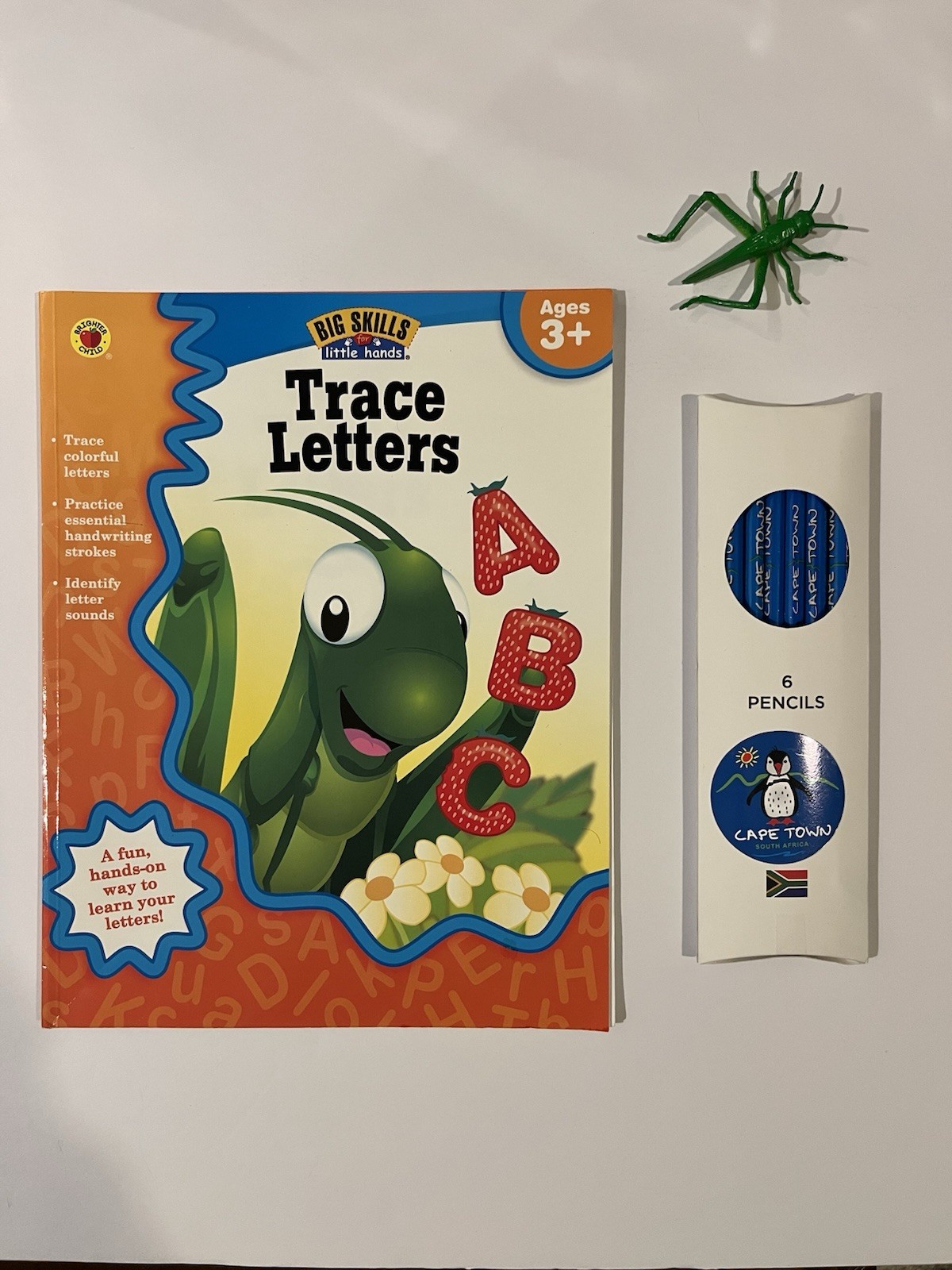 Big Skills for Little Hands TRACE LETTERS Workbook ‘Cape Town’ Pencils & Toy NEW