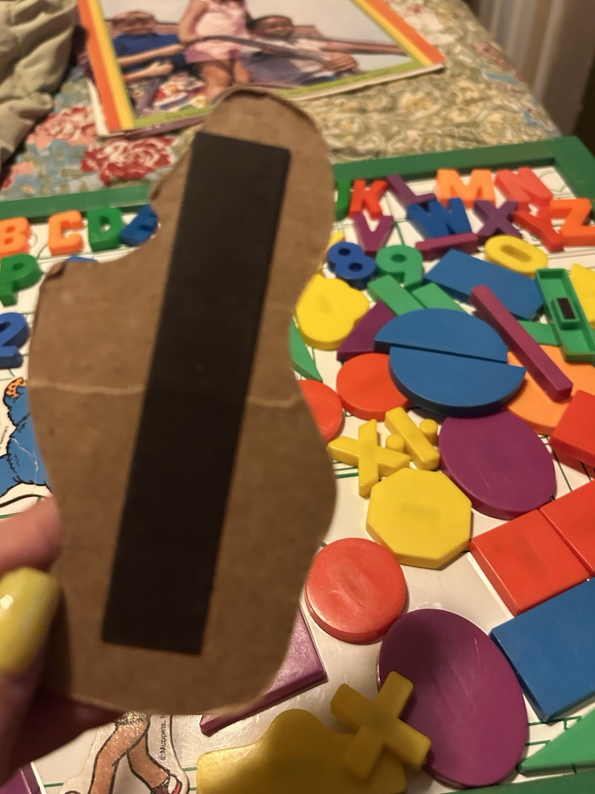 Vtg 1970s Sesame Street Magnet ABC Shapes Activity Learning Board Ernie Big Bird