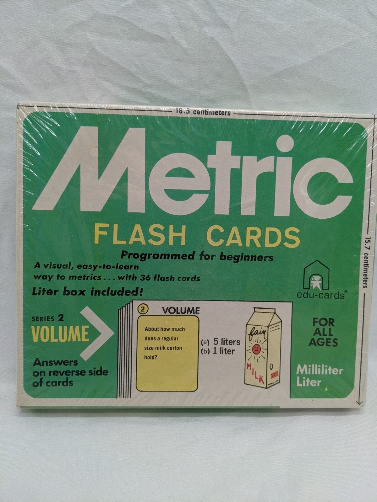 1976 Edu-Cards Metric Volume Flash Cards Sealed