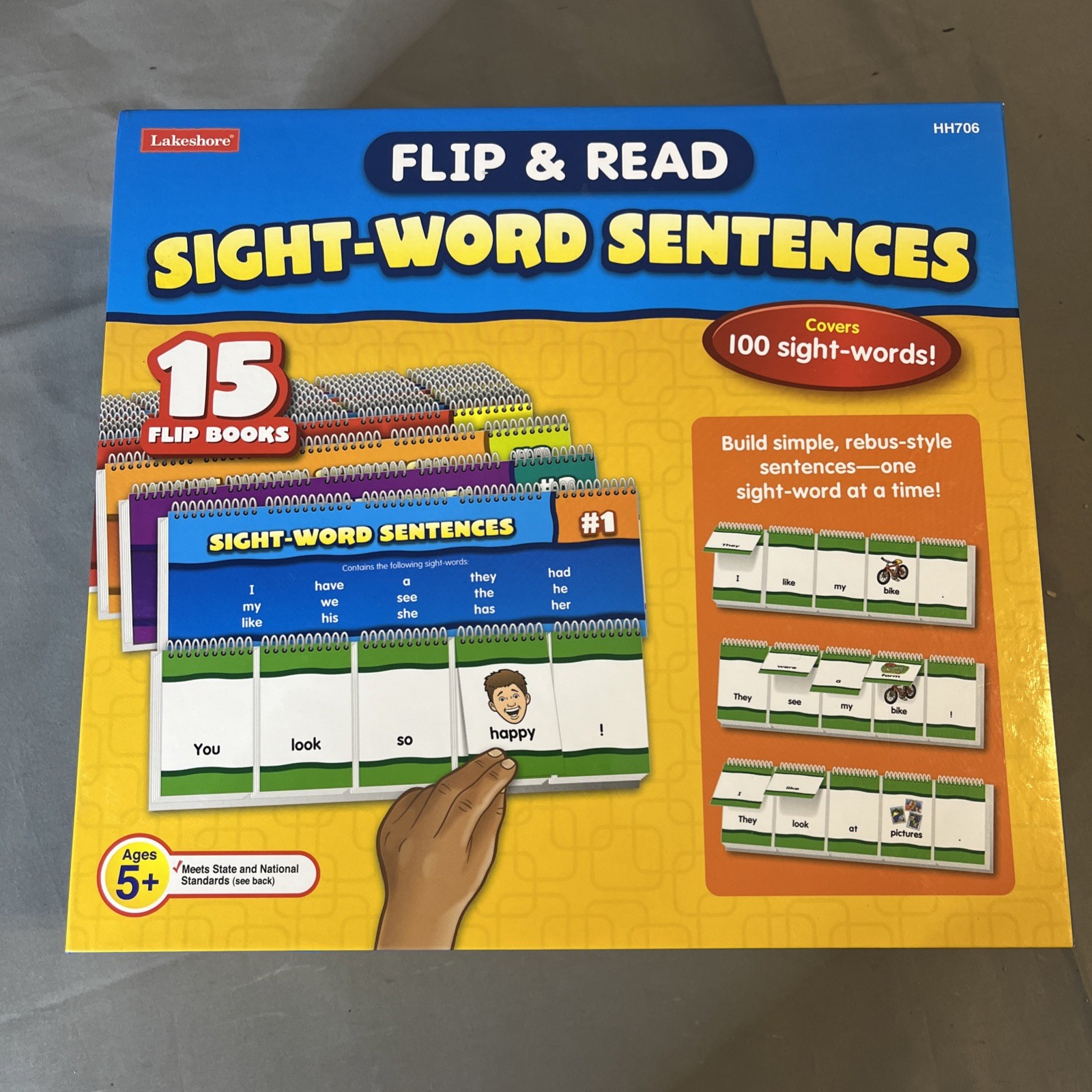 Lakeshore Flip & Read Sight Word Sentences 15 Flip Books Education HH706 New