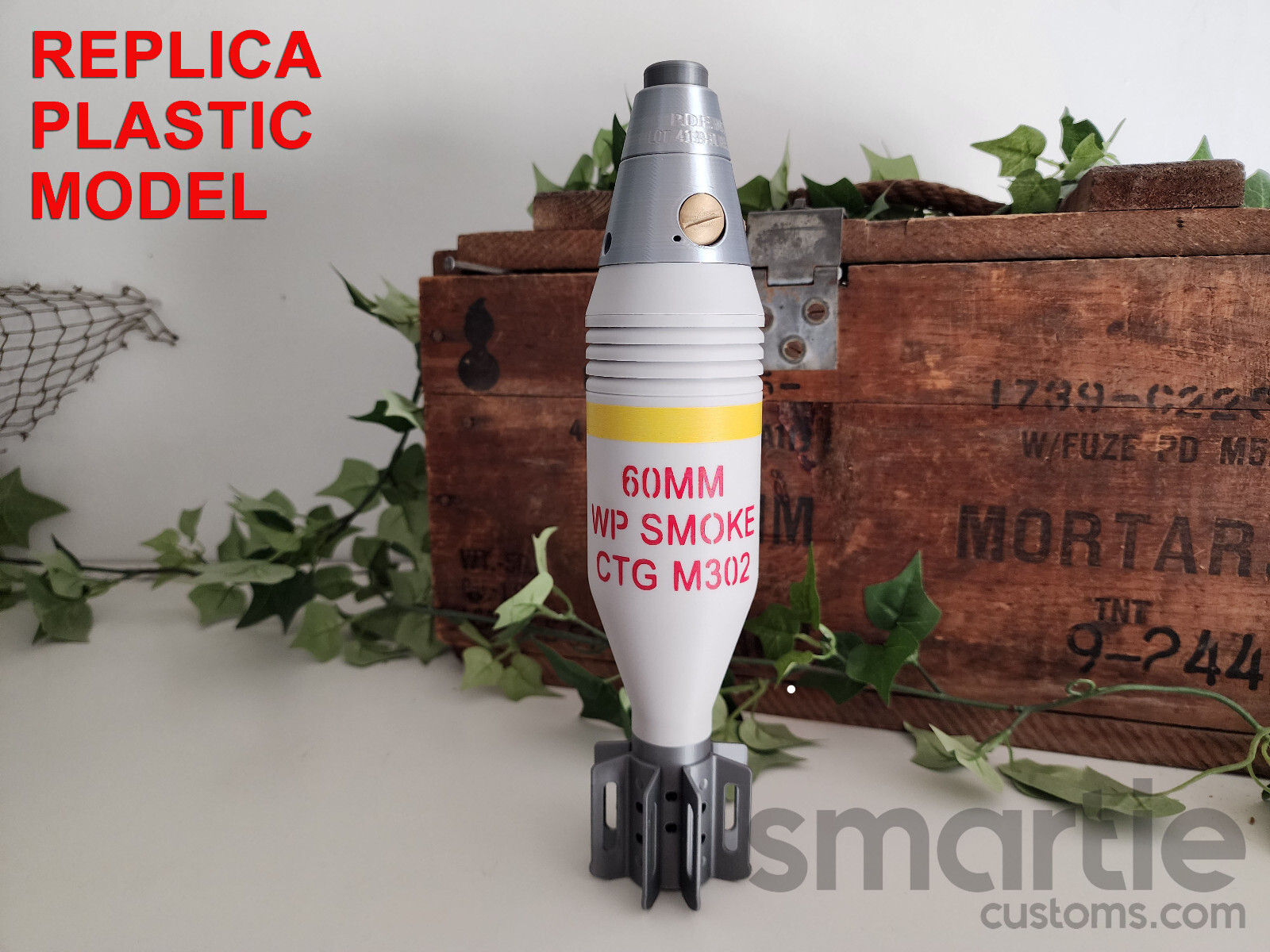 FAKE M302 WW2 Era 60mm WP Smoke Mortar – Plastic Replica