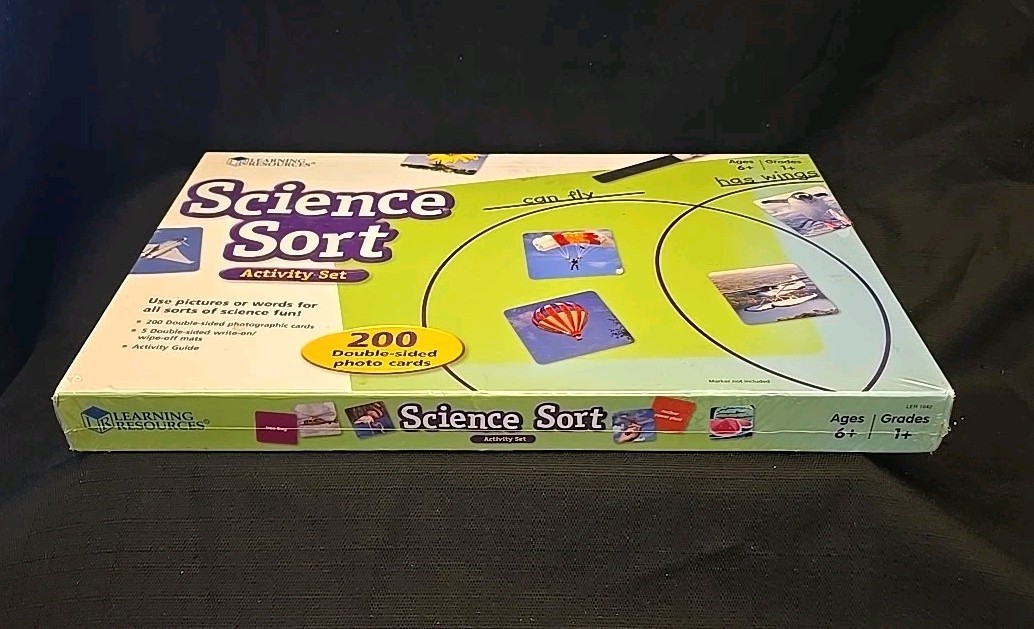New Science Sort Activity Set 200 Double-sided Photo Cards, 5 Mats(wipe~off)