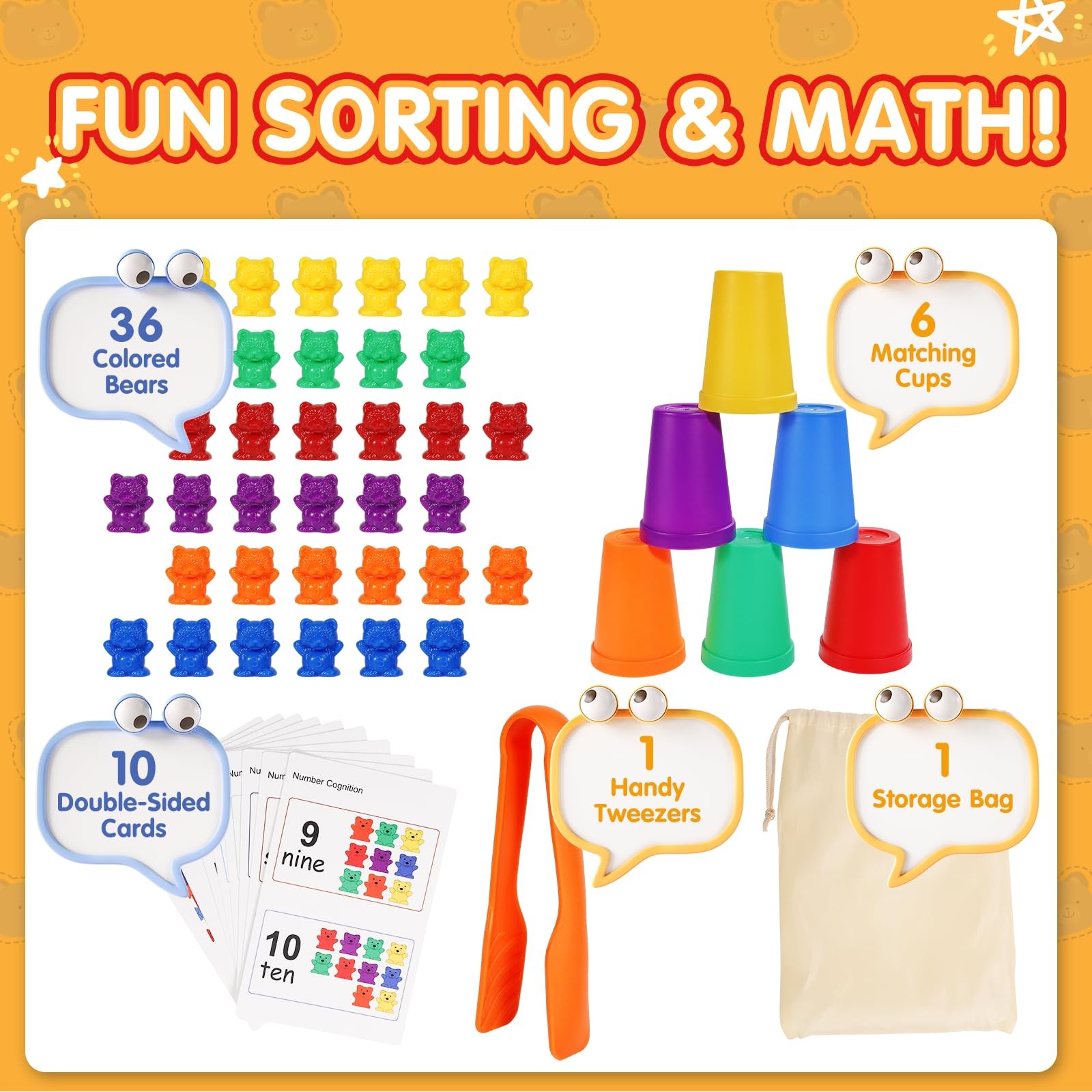 Bmag Counting Bears with Matching Sorting Cups, Preschool Learning 36