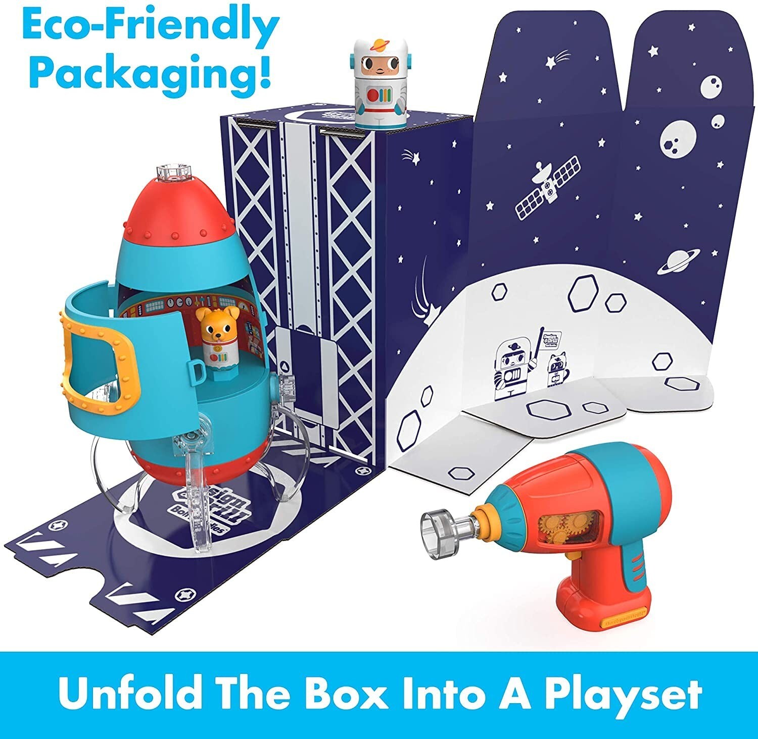 Educational Insights Design & Drill Bolt Buddies Rocket Take Apart Toy , Ages 3+