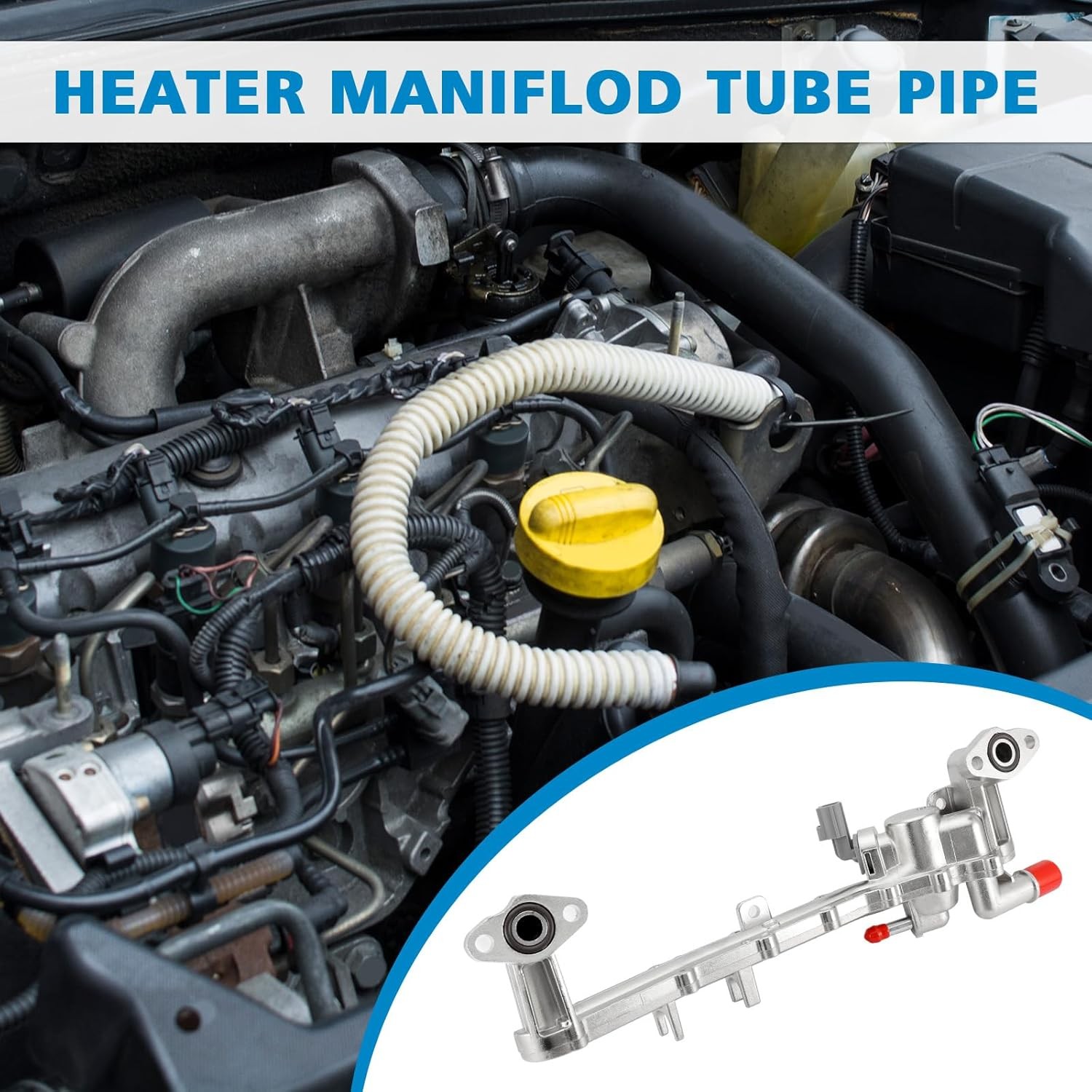 LR077042 Aluminum Rear Coolant Water Heater Pipe (5.0L ONLY) For LAND ROVER LR4