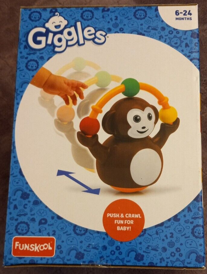 Funskool Giggles Push N Crawl Monkey, Tummy Time Activity Toy (6 Months & Above)