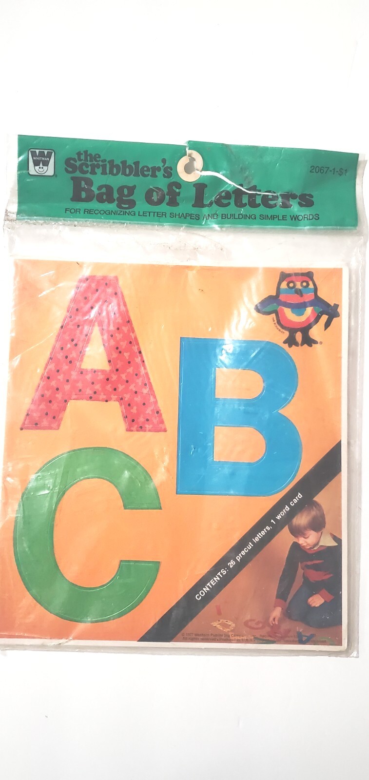 Vintage New Old Stock 1977 Western Publishing Scribblers Bag of Alphabet Letters
