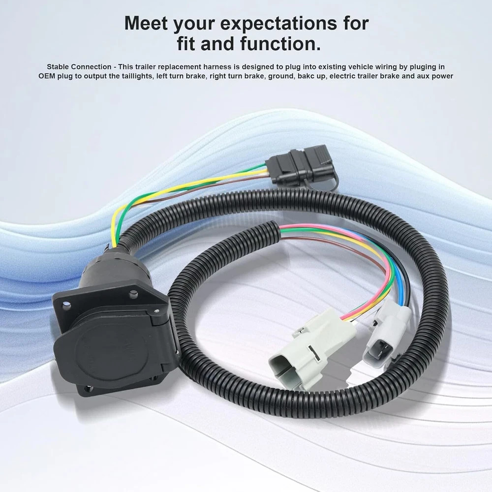 Multi-Tow 7 Way Blade and 4 Way Flat Trailer Wiring Harness Adapter for