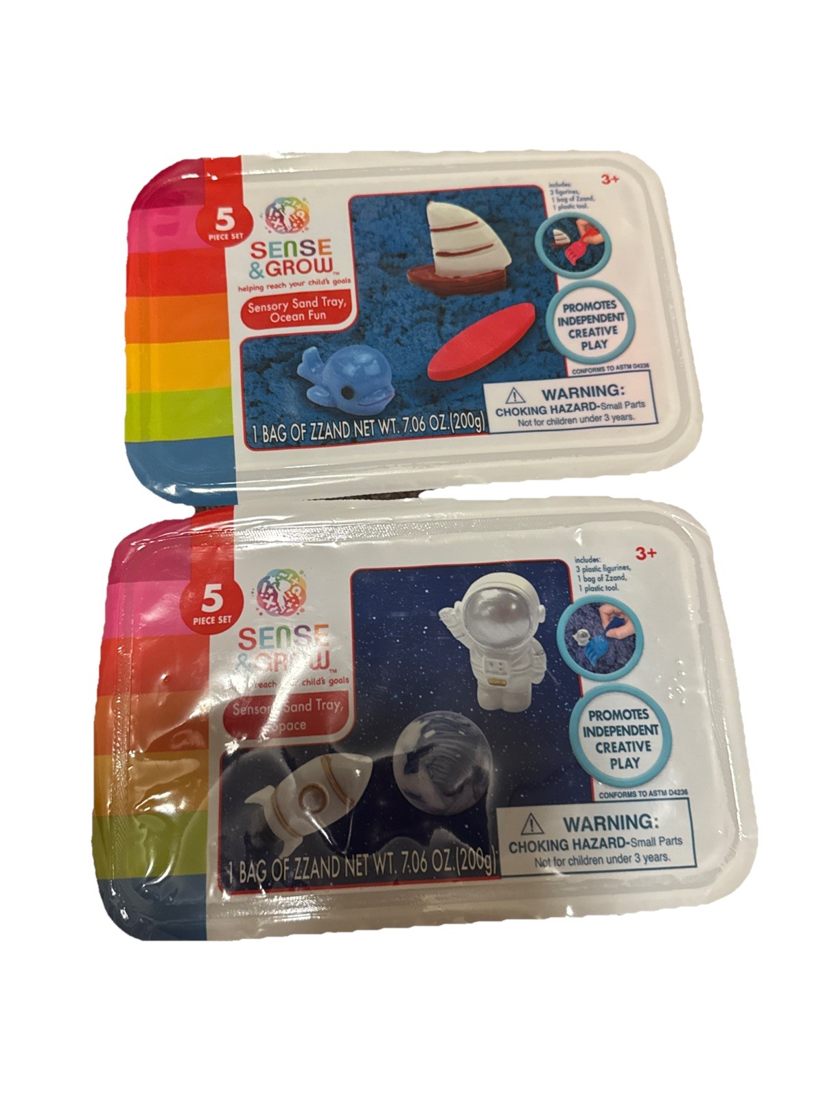 Creative Sense and Grow Sensory Sand Tray Space Travel and Ocean Fun Bundle of 2