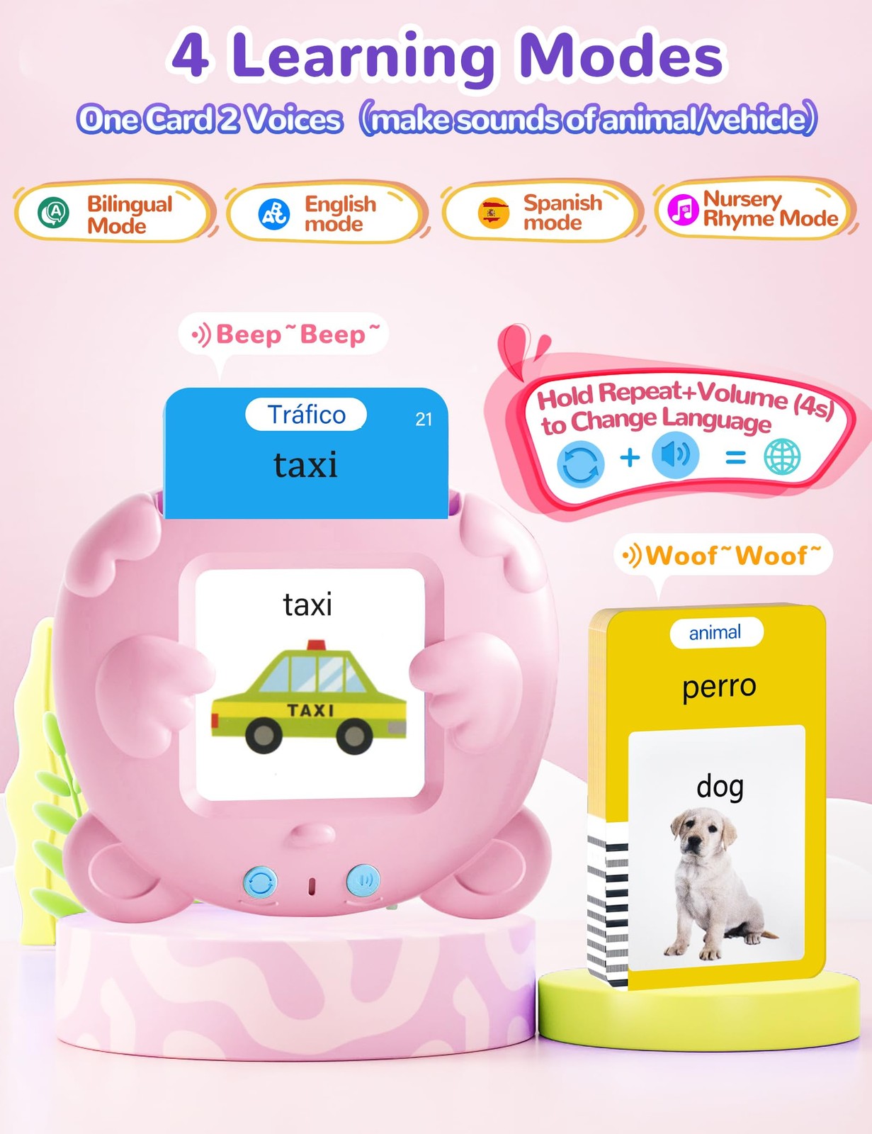Spanish & English Talking Flash Cards for Toddlers, 510 Sight Words Bilingual…
