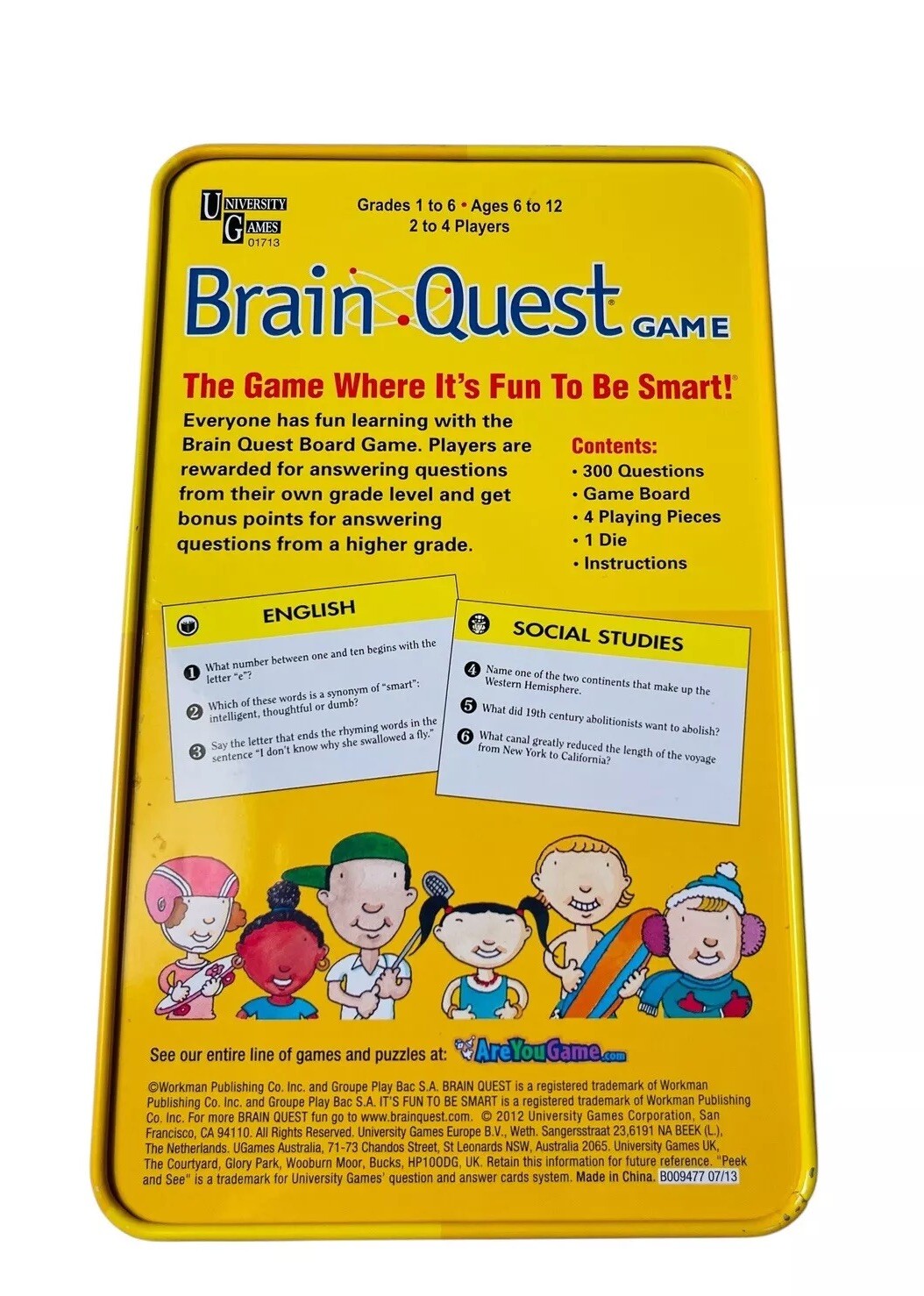 BRAIN QUEST GAME UNIVERSITY GAMES (AGES 6-12) & NEW SET SMART CARDS (AGES 9-10)