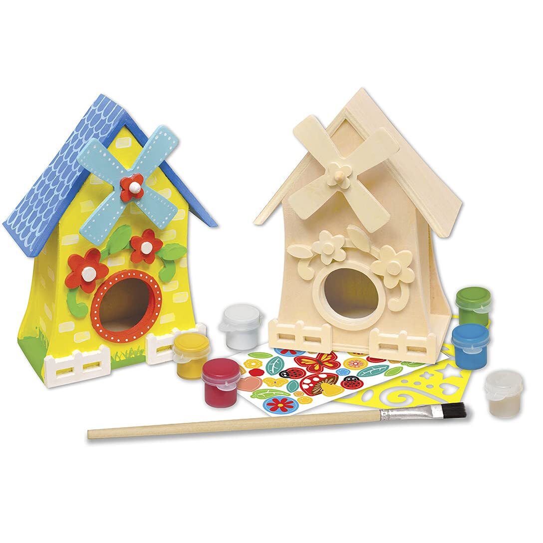 MasterPieces Works of Ahhh Real Wood Birdhouse Acrylic Paint & Craft Kit,…