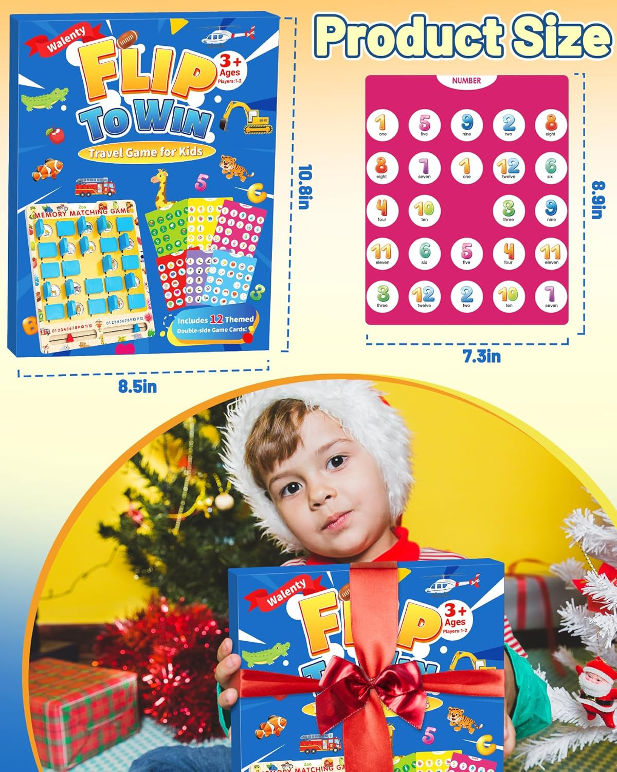 Matching Memory Game for Kids Ages 3-8 Travel Board Game Toy Gift Boys Girls