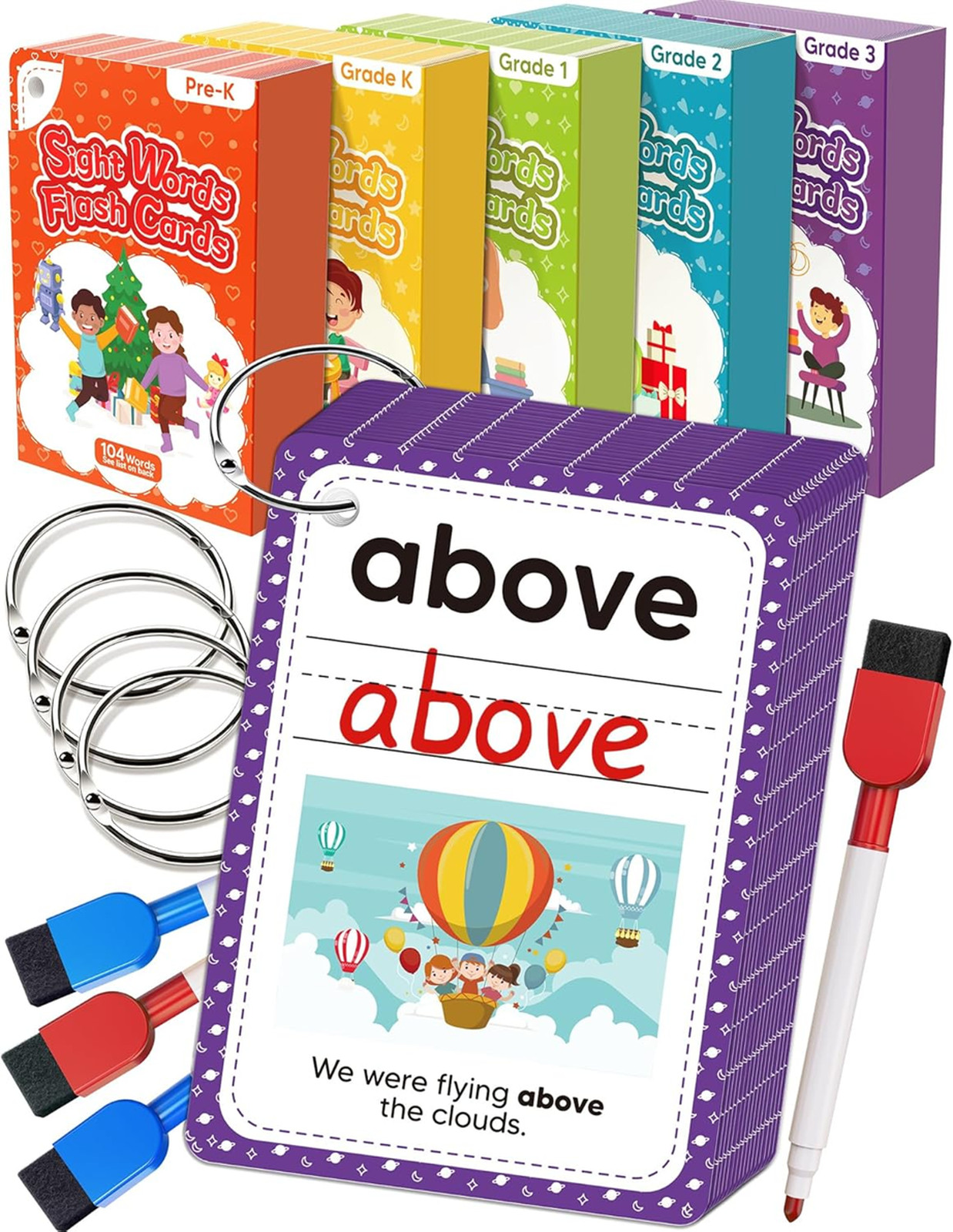520 Sight Words Flash Cards Kindergarten Dolch Fry Sight Word Reading Writing