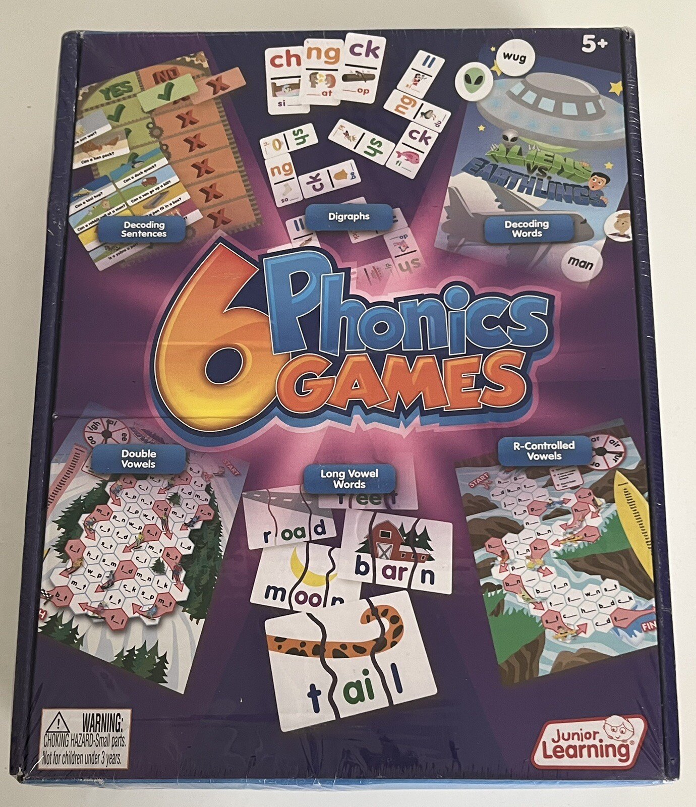 Junior Learning 6 Phonics Games Decoding Sentences Words Digraphs New Sealed