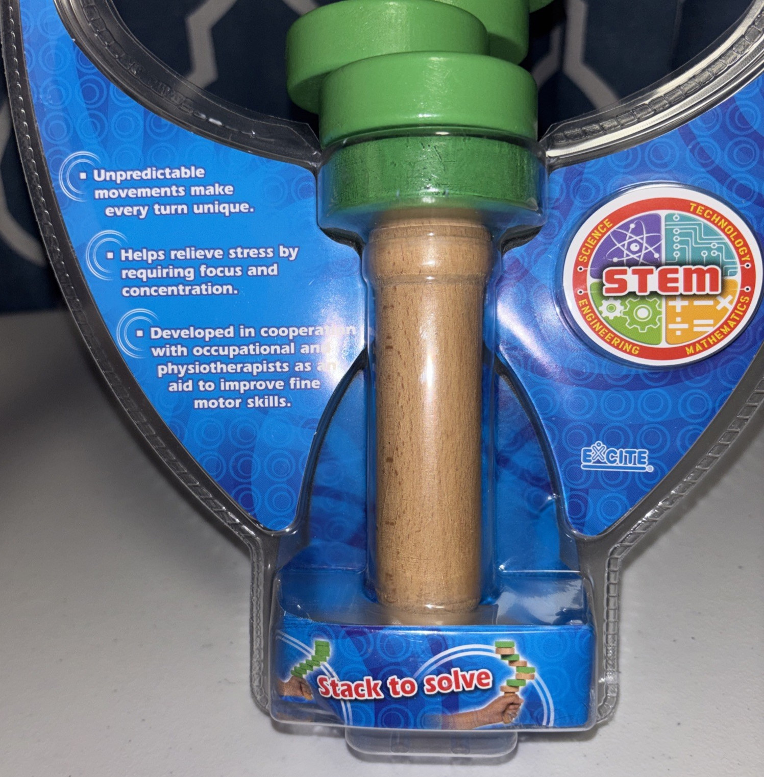 True Balance Coordination STEM Wooden Game Toy Green Fine Motor Skills By Excite