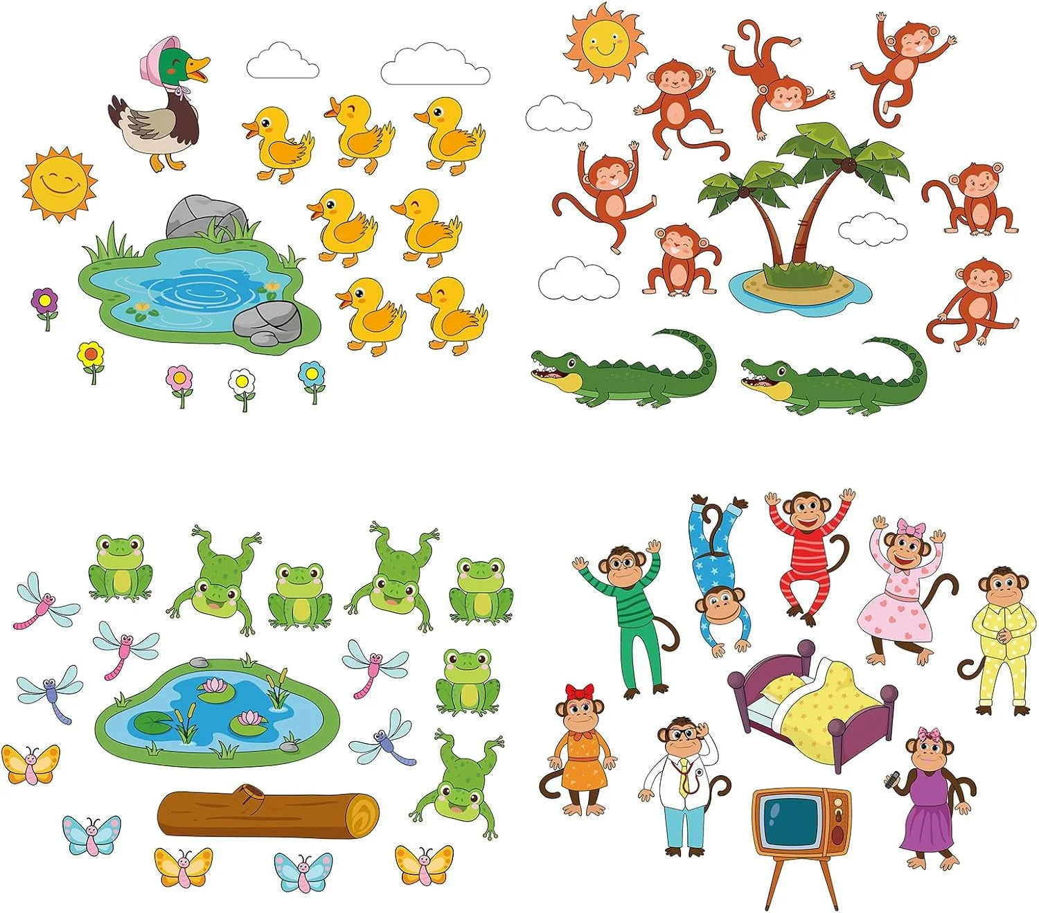 WovWeave 4 Set Felt Story Board Sets for Toddler Educational Storytelling Felt B