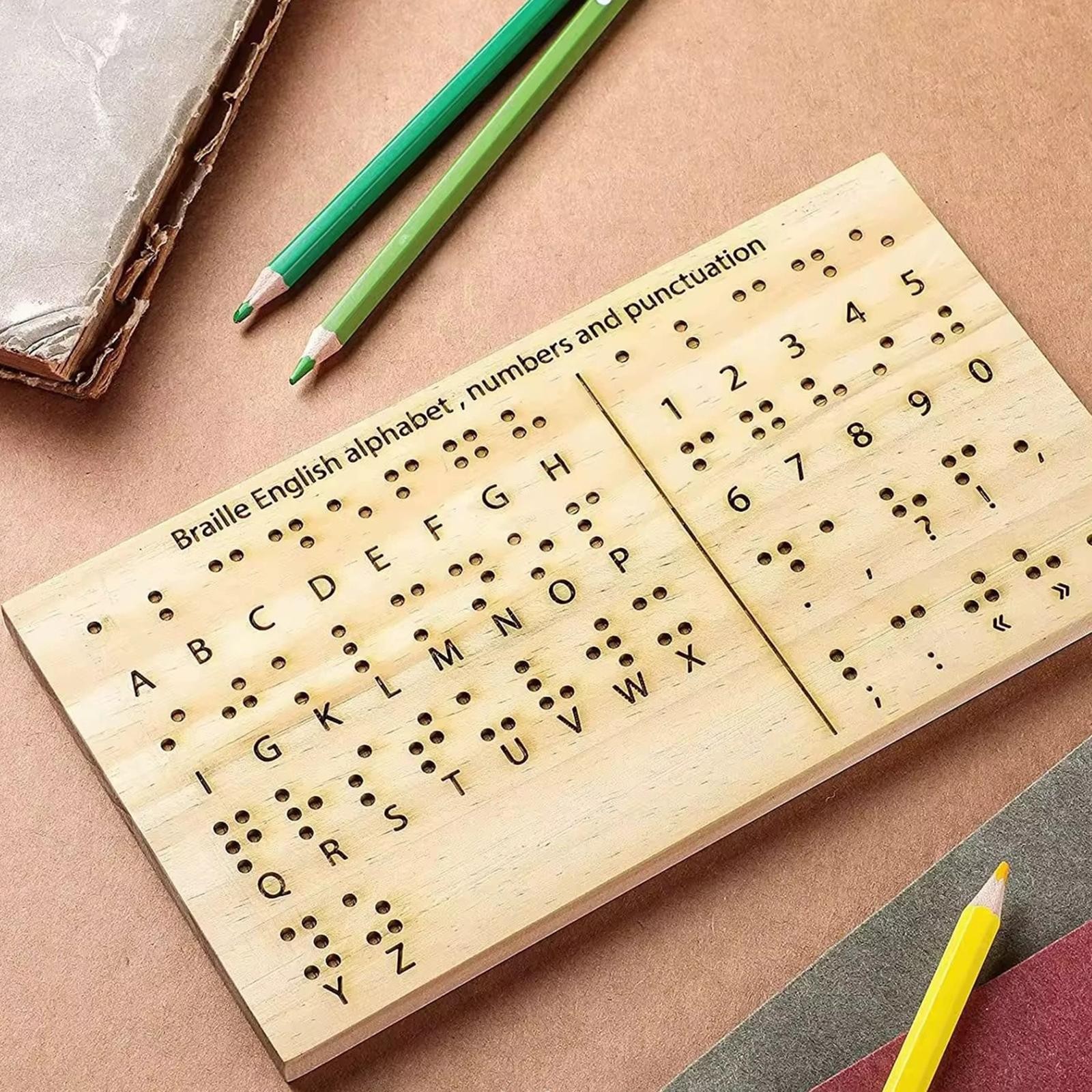Wooden Braille Board Learning Board Blind People Supplies Compact Lightweight
