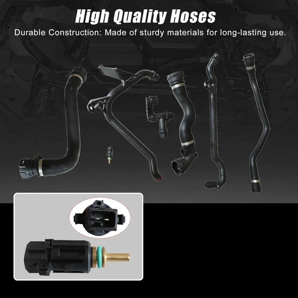 FZJDSD 7Pcs Set Expansion Tank Coolant Radiator Hose Kit Compatible with BMW