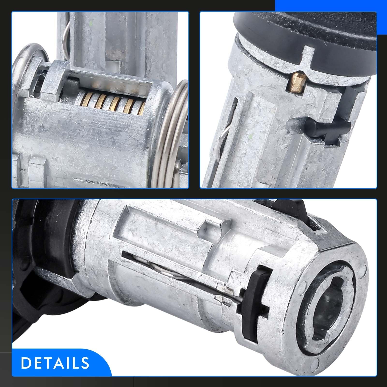 Ignition Switch Lock Cylinder with Door For Wrangler YJ 1991-1996, Silver