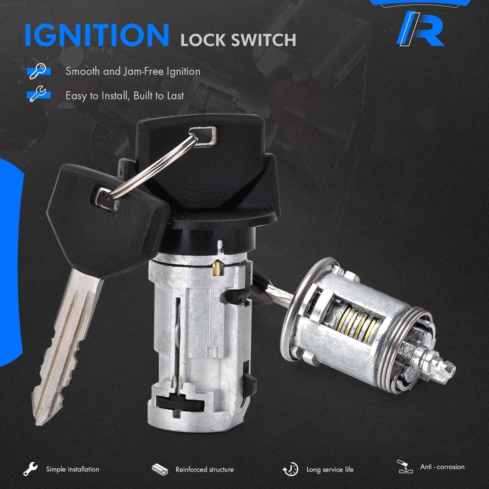 Ignition Switch Lock Cylinder with Door For Wrangler YJ 1991-1996, Silver