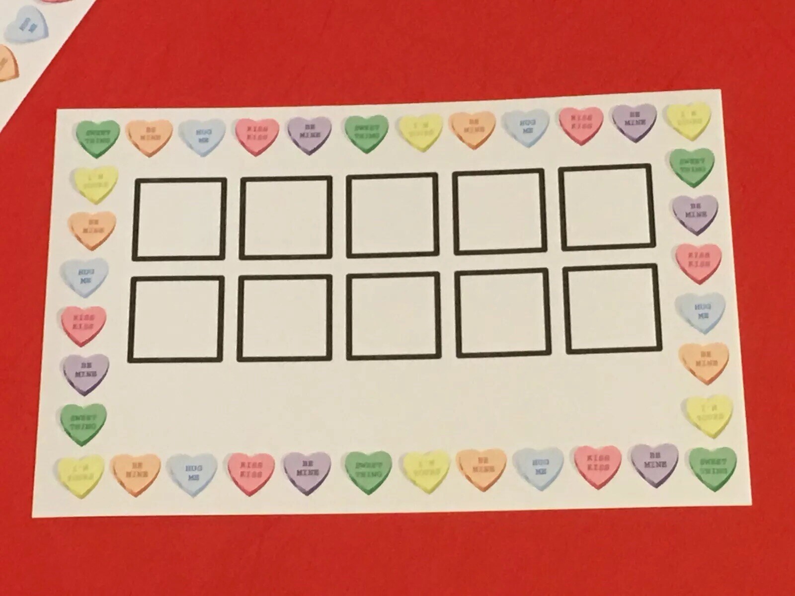 (10) Valentine hearts Frame Mats – Laminated – Pre school Kindergarten