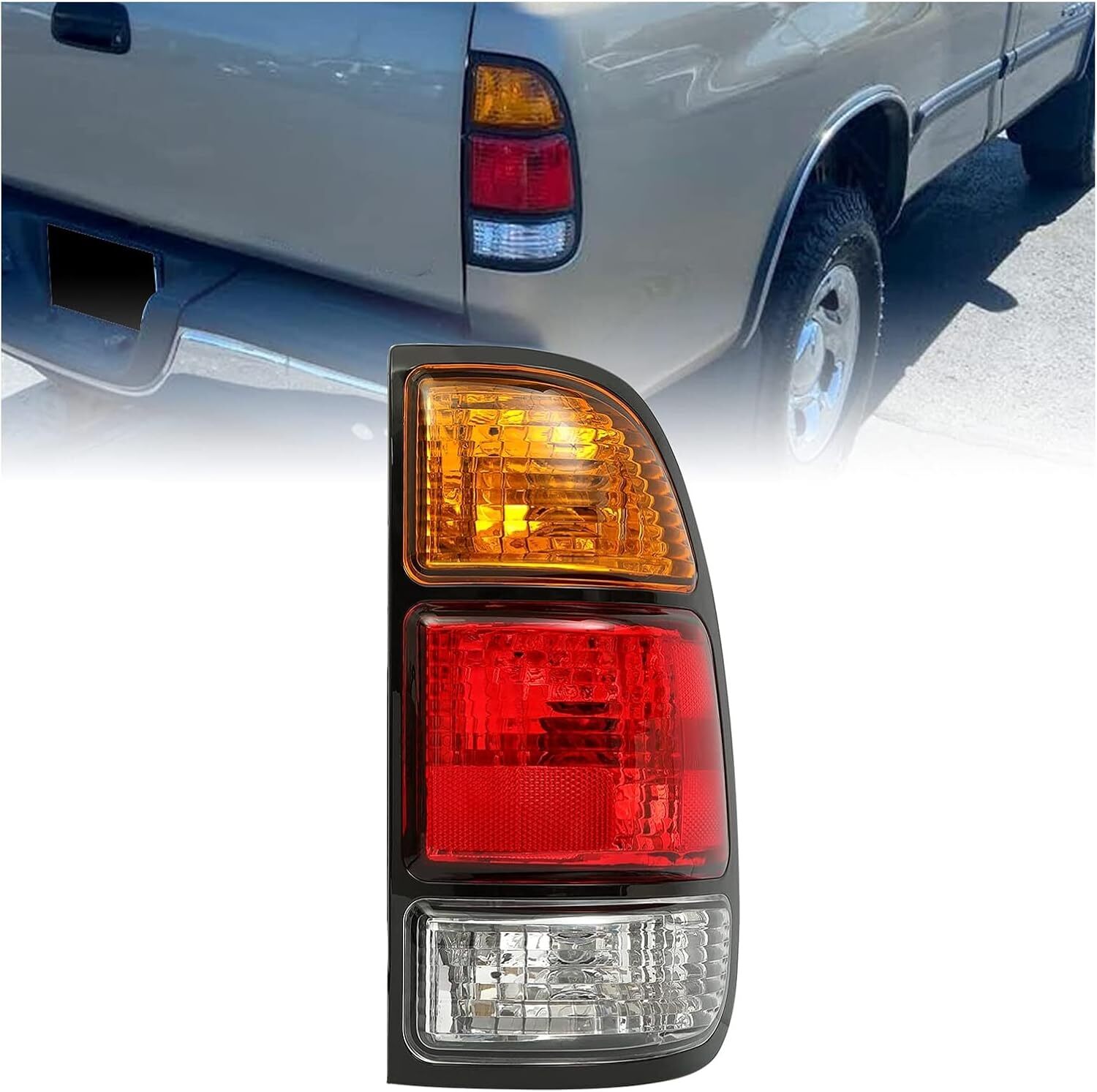 2000-06 Toyota Tundra Tail Light Right Passenger Red Amber Clear Housing & Bulbs
