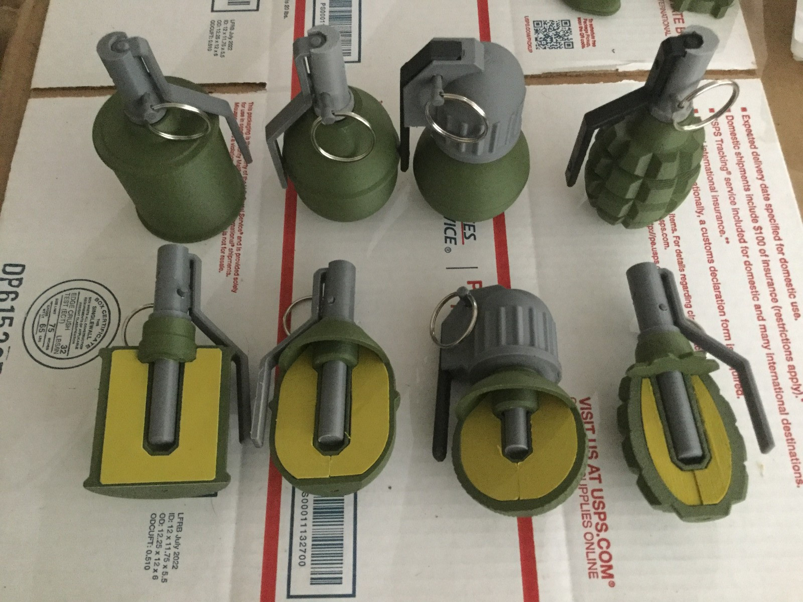 FAKE Soviet Russian Grenade Collection Accurate Size Plastic Replica cutaway