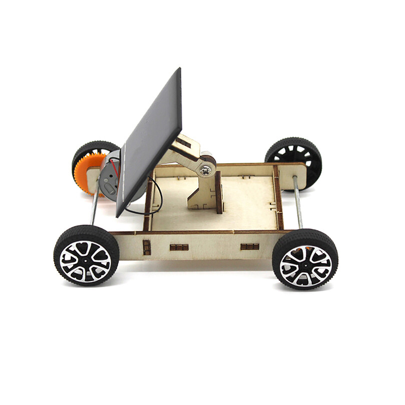 DIY Solar Car 3D Wood Vehicle Model Student Science Project Experimental for kid