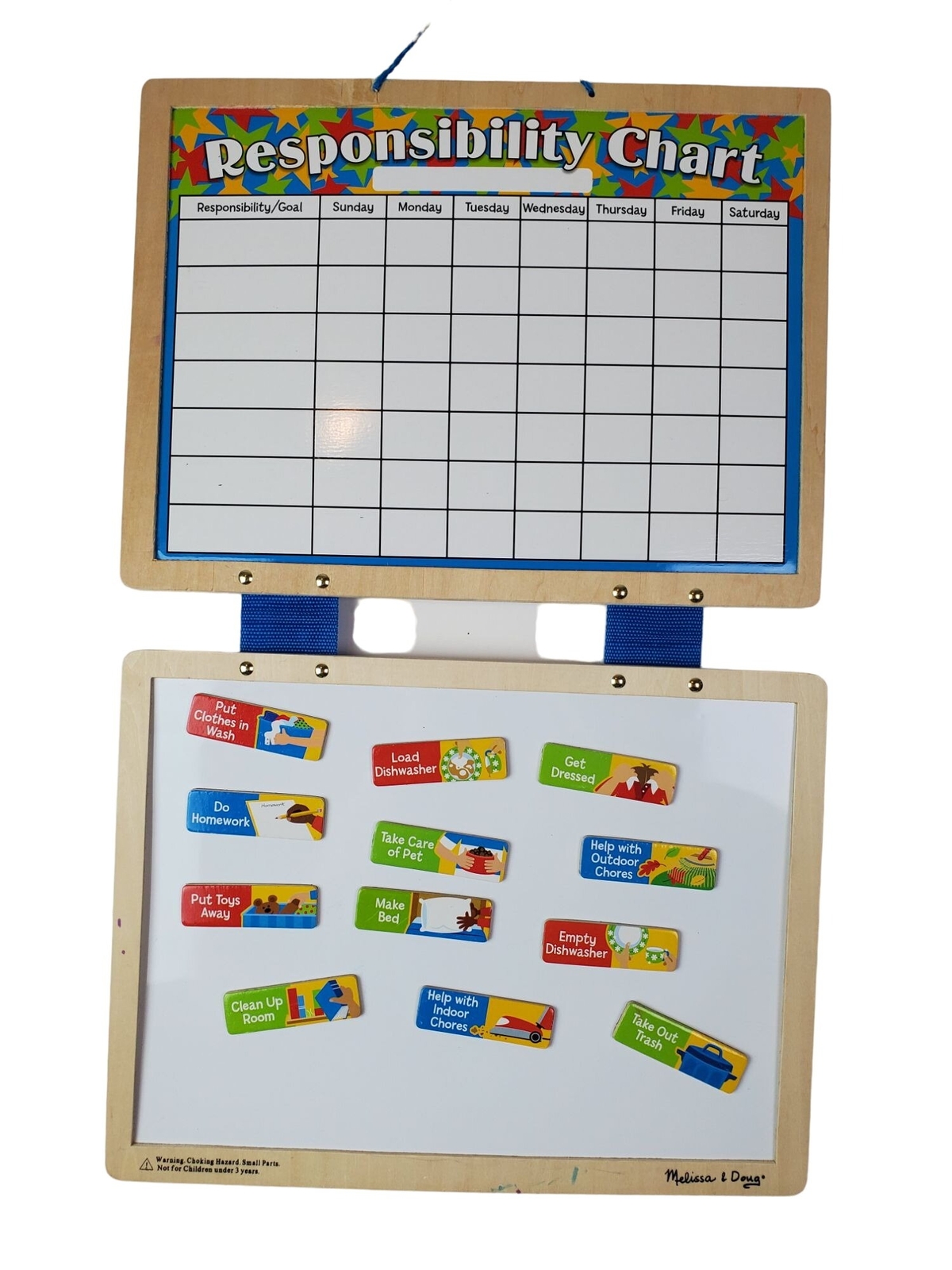 Melissa & Doug Magnetic Kids Chore Responsibility Chart Whiteboard GUC