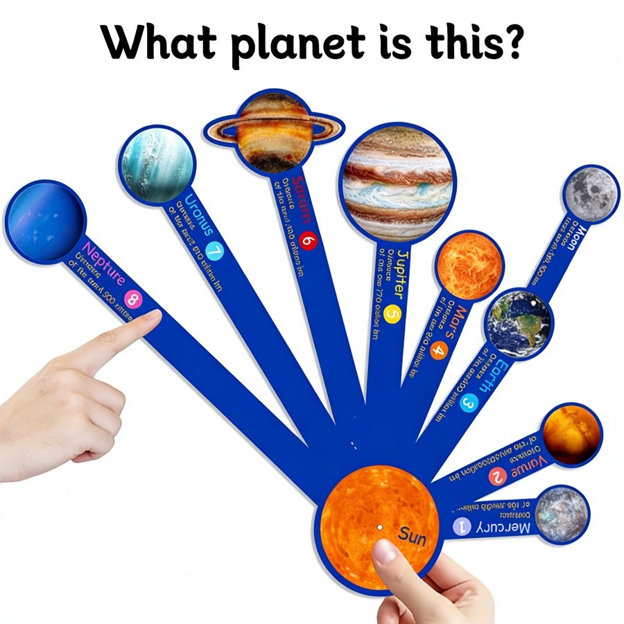 Solar System Planets Flash Cards STEM Space Science Homeschool Learning Set