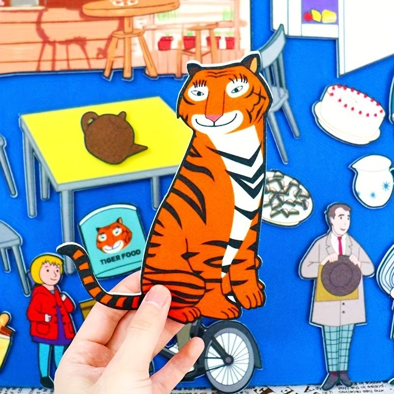 Tiger’s Afternoon Tea Felt Story Set Flannel Board Educational Toy for Kids