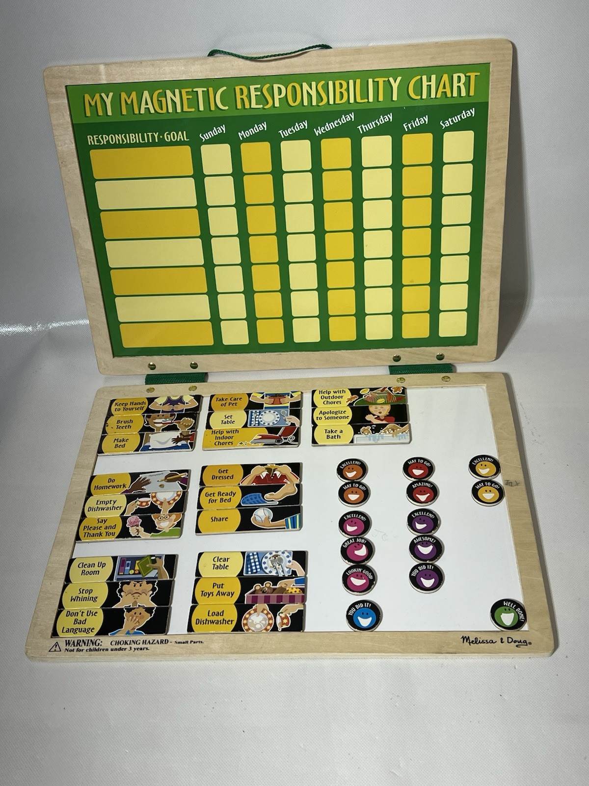 Magnetic Responsibility Chore Chart Board Calendar Melissa & Doug