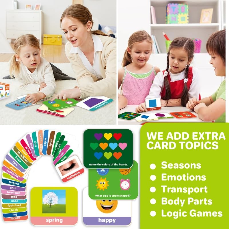 ABC Learning Flash Cards for Toddlers 1-3 Years – 120 Flashcards for Kids 2-4…