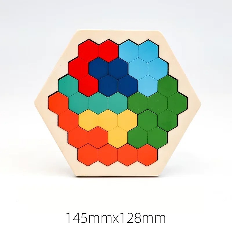 Wooden Blocks Puzzle Brain Teasers Toy Tangram Jigsaw Intelligence