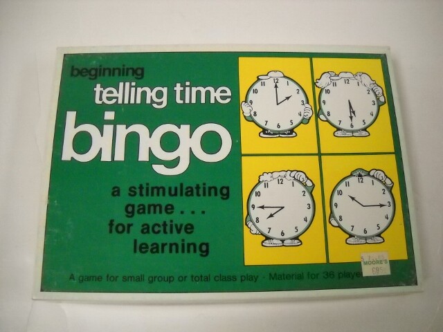 Vintage Trend Beginning Telling Time Bingo With Laminated Cards 1977 Very Nice!