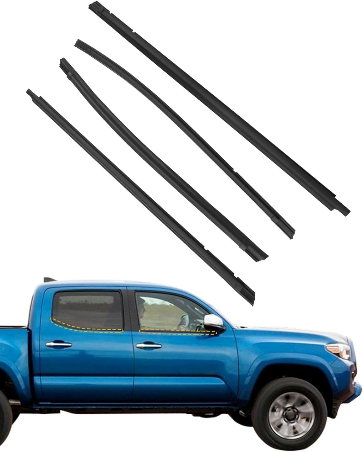 Window Trim Seal, Weather Strip Belt Set, Compatible with 2005-2015 Toyota