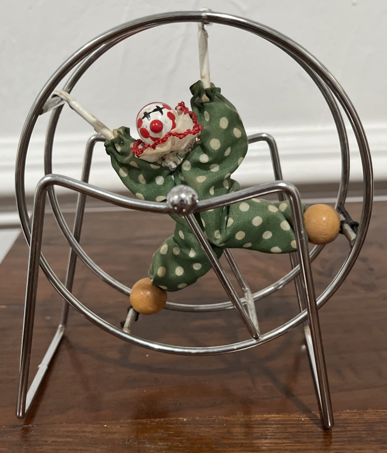 Vintage Circle Circus Clown Balancing Desk Office Kinetic Pendulum MCM