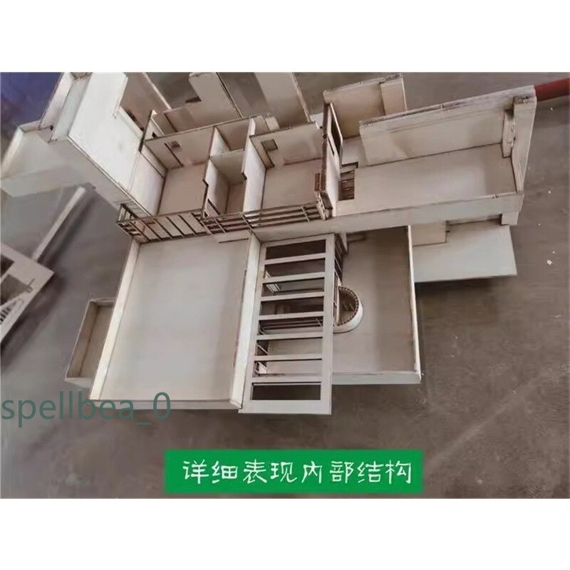 1:75 1:100 Villa 3D Wooden DIY Building Model Kits Assembly Kits Set Toys Gift