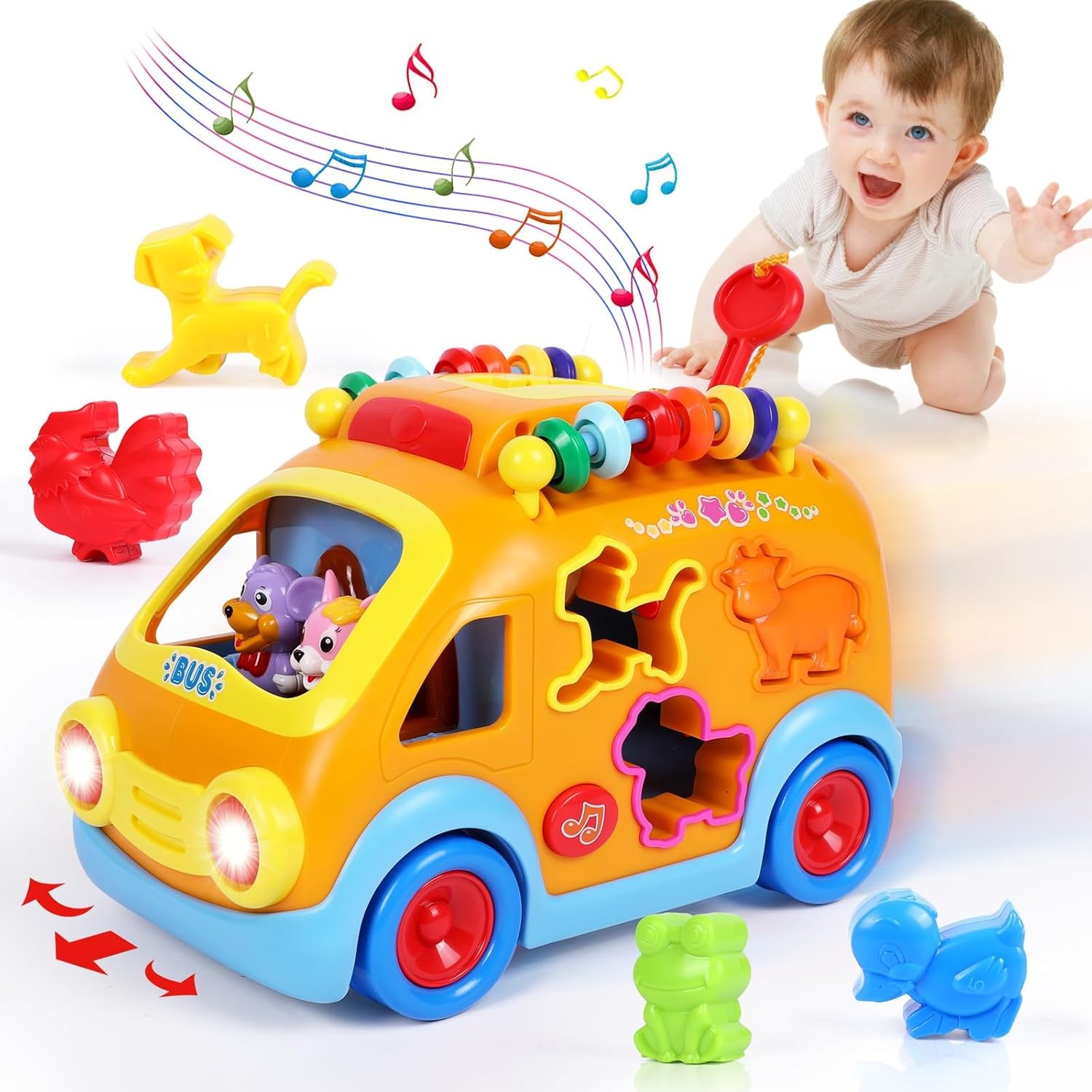 Toy Cars for 2 Year Old Boy Toys, Baby Boy Gifts, Musical Learning Crawling Toys