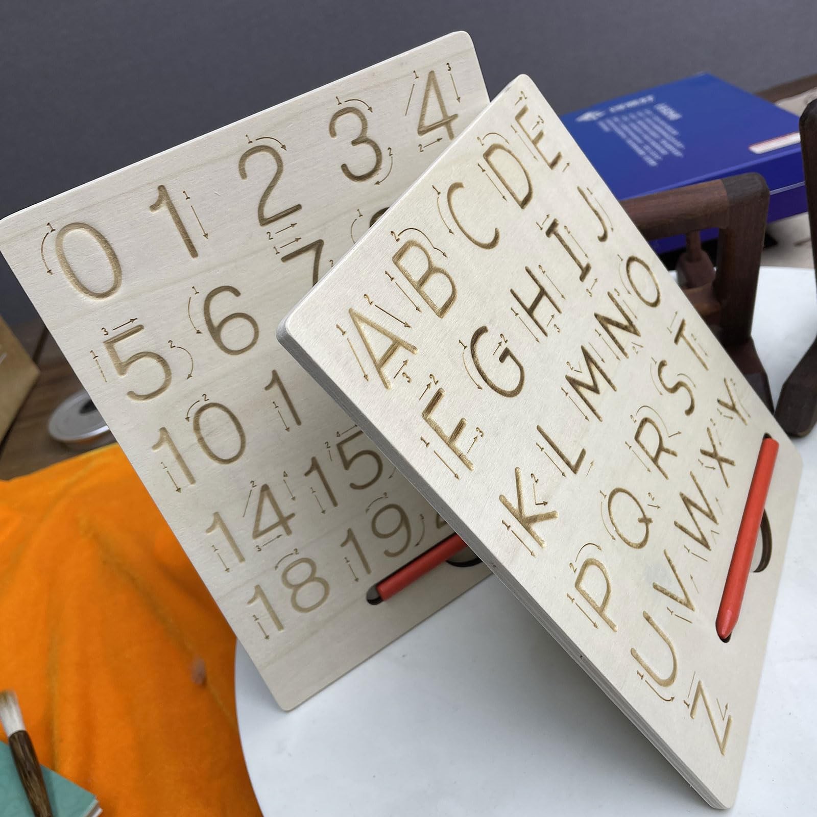 Learn to Write – Number & Letter Tracing Boards for Kids Ages 3-8 Wooden Alph…
